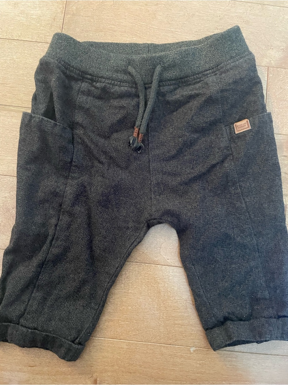 Zara Dark Charcoal Knit Drawstring Shorts